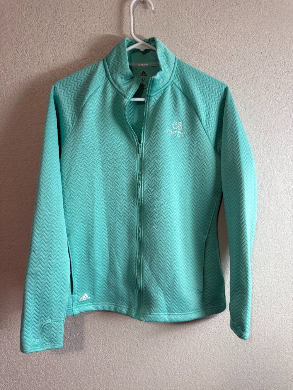 Adidas Women's Mint Green Corte Bella Golf Club Full Zip Jacket Size M